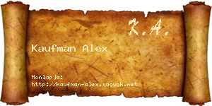Kaufman Alex névjegykártya